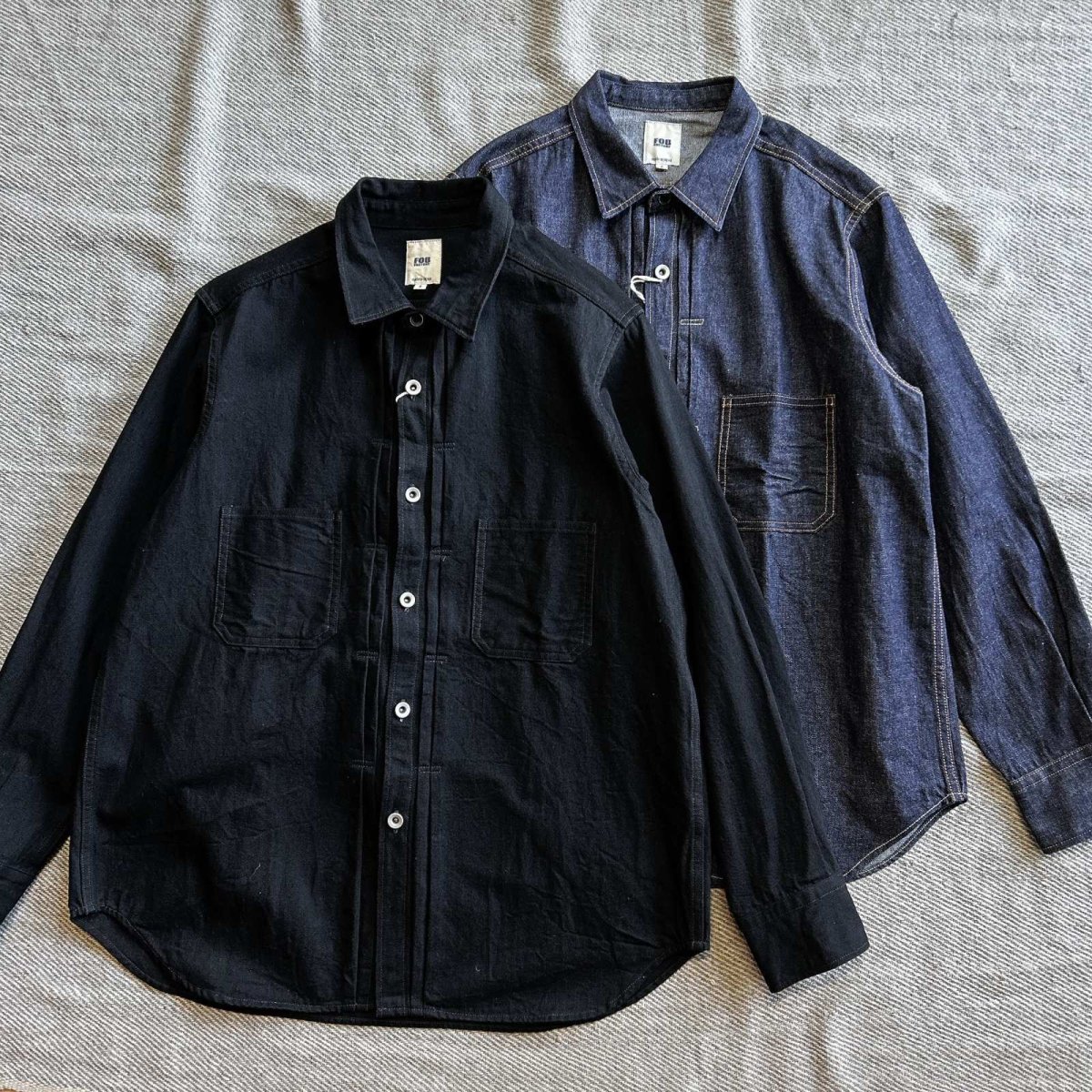 画像1: 【FOB FACTORY】 デニムコールマイナーシャツ (2color) (1)