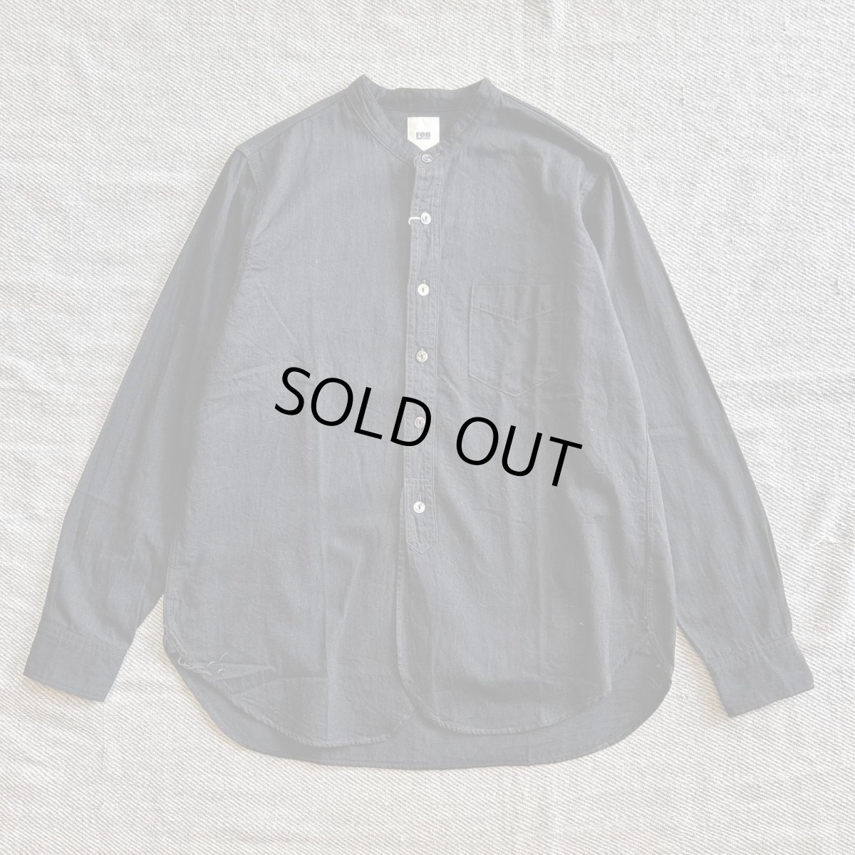 画像1: 【FOB FACTORY】デニム バンドカラー シャツ (BLACK) (1)