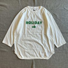 画像2: 【FUNG/ファング】7分袖プリントTee "HOLIDAY" (2color)  (2)