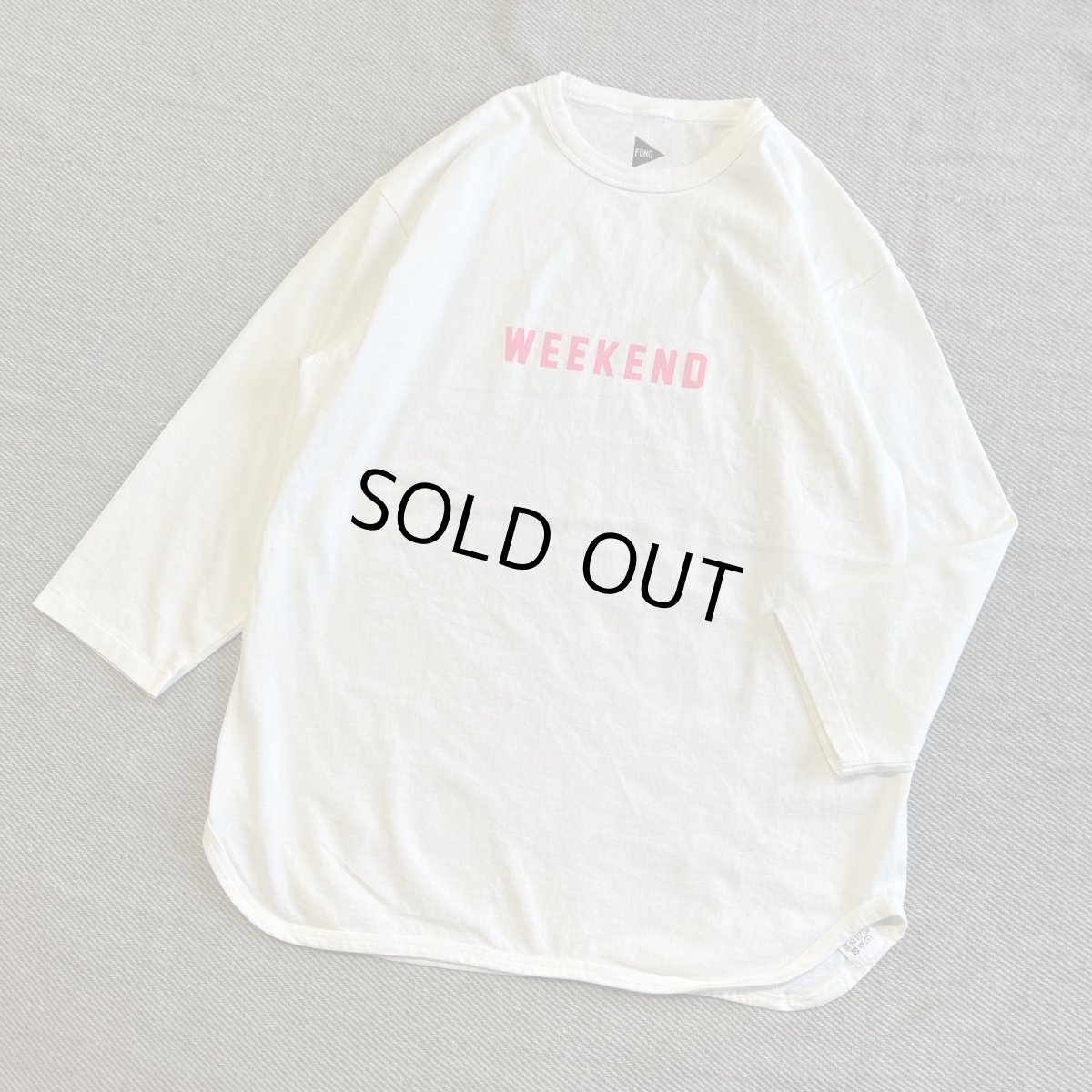 画像1: 【FUNG/ファング】7分袖プリントTee "WEEKEND" (WHITE)  (1)
