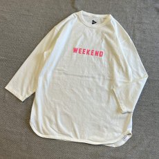 画像1: 【FUNG/ファング】7分袖プリントTee "WEEKEND" (WHITE)  (1)