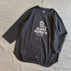 画像1: 【FUNG/ファング】7分袖プリントTee "ALOHA" (BLACK)  (1)