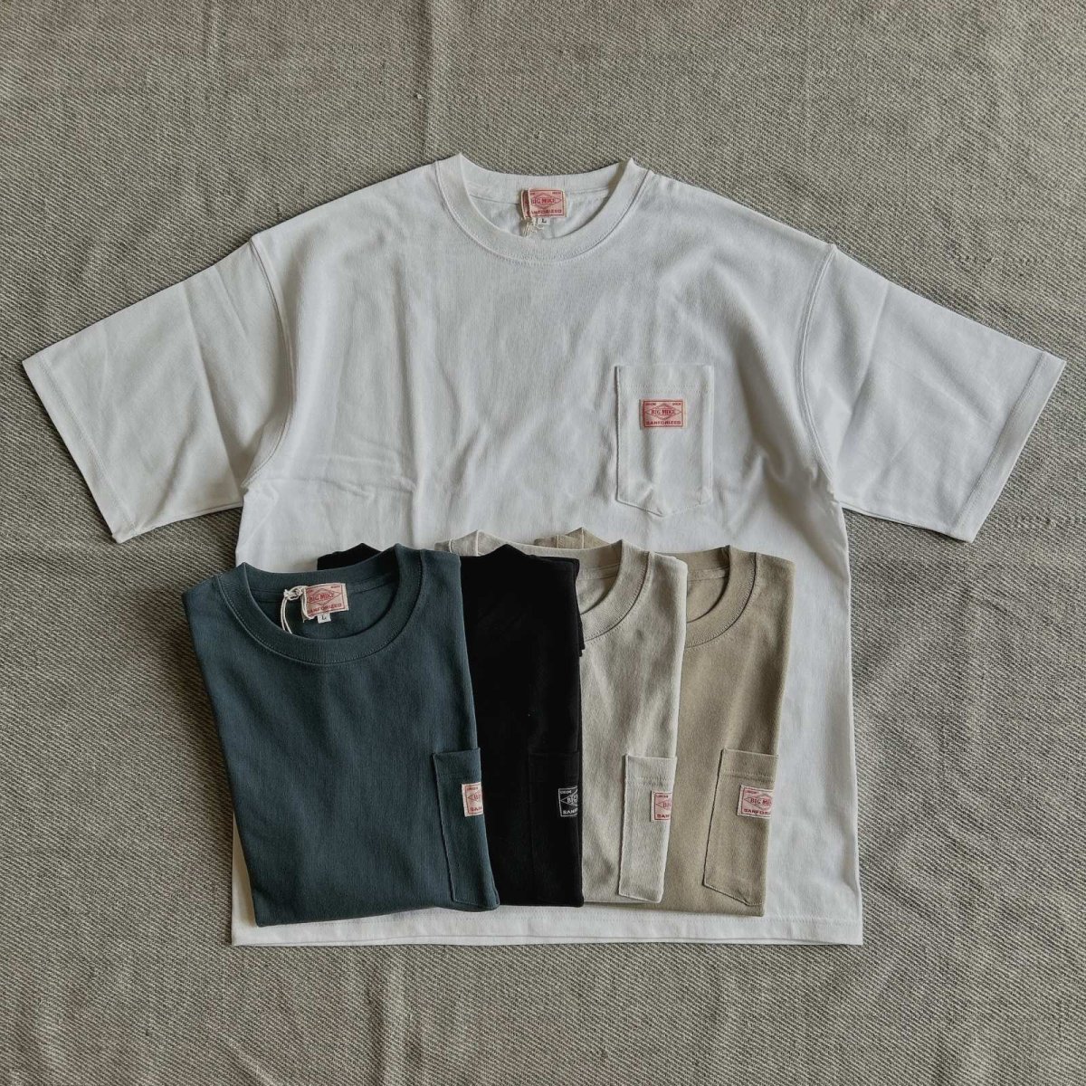 画像1: 【BIGMIKE/ビッグマイク】ヘビーワイドサングラスポケット付き無地Tシャツ（5color） (1)