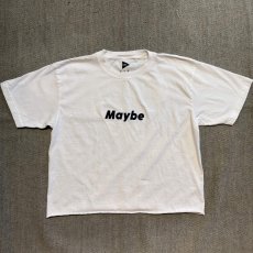 画像1: 【FUNG/ファング】カットオフ半袖プリントTee "MAYBE” (white)  (1)