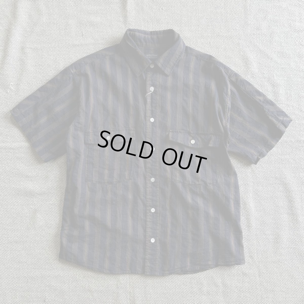 画像1: 【modemdesign/モデムデザイン】standard stripe short sleeve shirt (NAVY) (1)