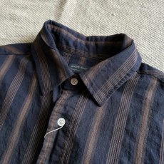 画像2: 【modemdesign/モデムデザイン】standard stripe short sleeve shirt (NAVY) (2)