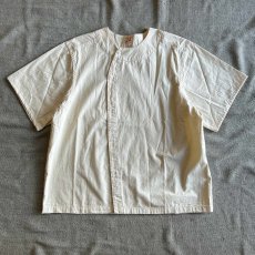 画像1: 【フランスタイプ】ファーマーズシャツ 半袖（WHITE） (1)