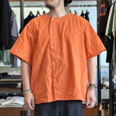 画像1: 【フランスタイプ】ファーマーズシャツ 半袖（ORANGE） (1)