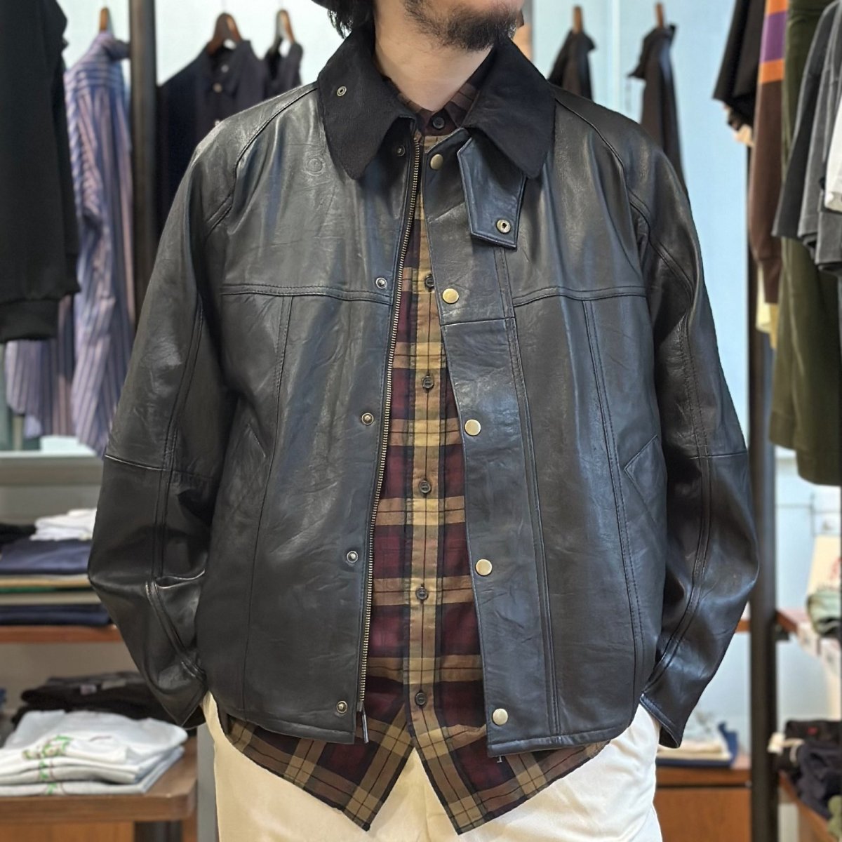 画像1: 【yoused】LEATHER DRIVER'S JACKET (1)