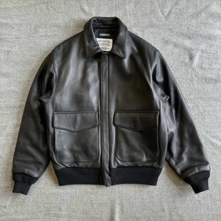 FIDELITY/フィデリティ】AGING GOAT LEATHER A-2 JACKET (Black)