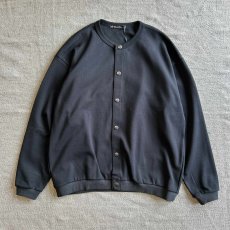 画像1: 【Upscape Audience】「和歌山」 ミラノリブ (10オンス) バルーン スナップ カーディガン（BLACK） (1)