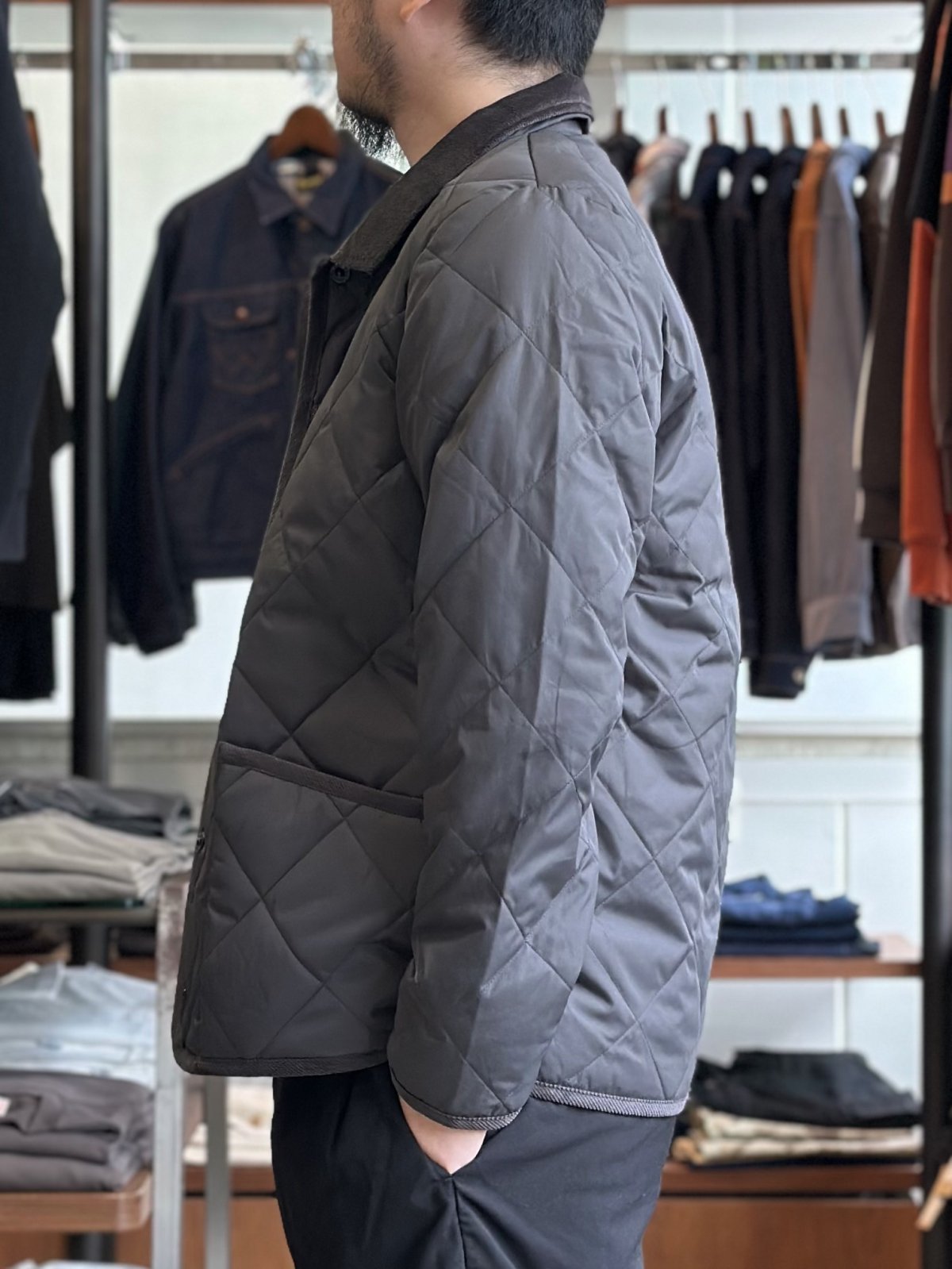 画像5: 【TAION/タイオン】“PIPING BULL COLLAR”DOWN CARDIGAN (D.CHARCOAL) (5)