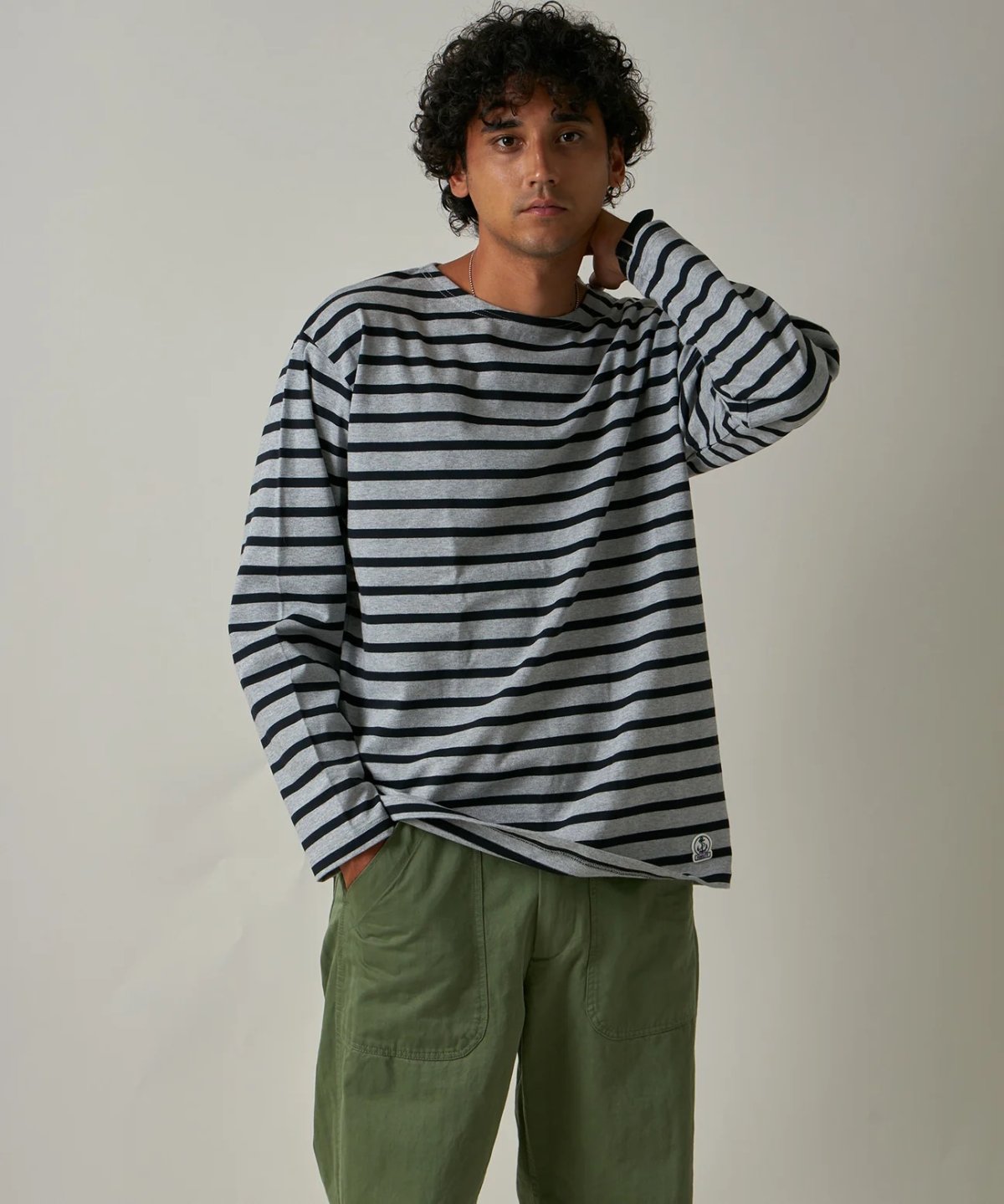 画像7: 【FIDELITY/フィデリティ】ボーダーロングTシャツ（GRY×BLK） (7)