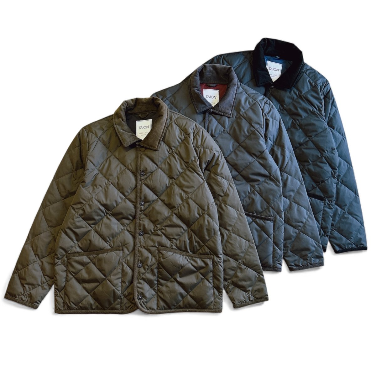 画像1: 【TAION/タイオン】“PIPING BULL COLLAR”DOWN CARDIGAN (3color) (1)