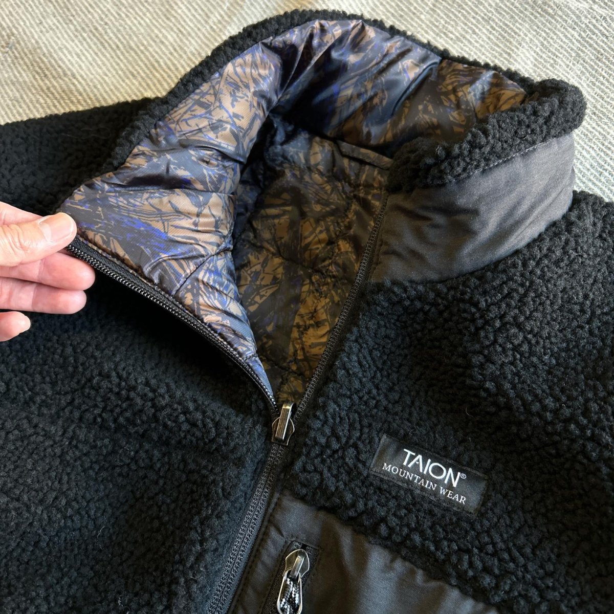 画像8: 【TAION/タイオン】DOWN × BOA REVERSIBLE MOUNTAIN JACKET (BRUSHEDMEADOWS×BLACK) (8)