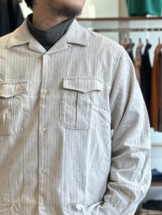 画像2: 【ORGUEIL/オルゲイユ】Striped Work Shirt（White） (2)