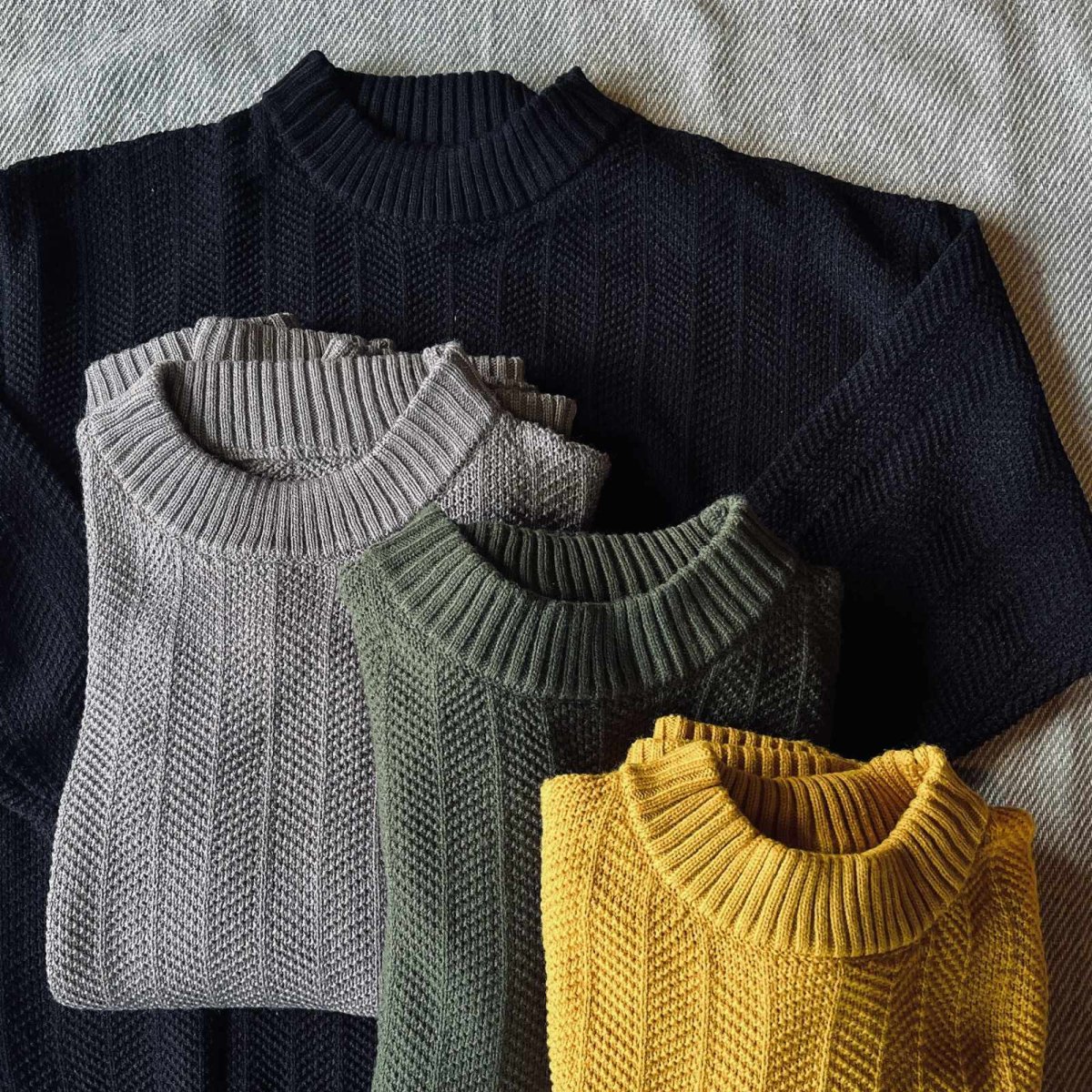 画像1: 【Revo.】モックネック・ルーズシルエットニットプルオーバー（4color） (1)