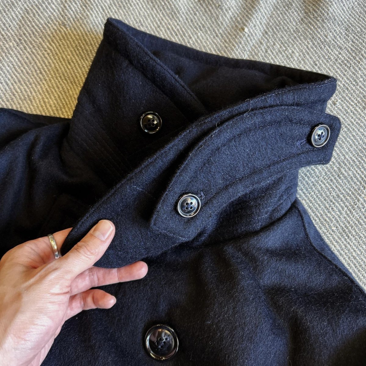 画像4: 【SLOW TEMPO by melple】P coat / ピーコート（NAVY） (4)