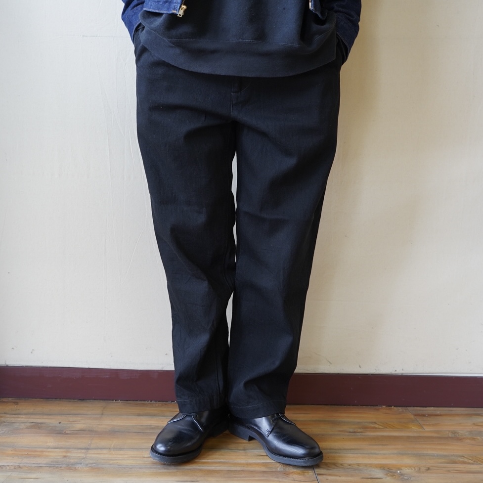 【FOB FACTORY/エフオービーファクトリー】デニムトラックパンツ (BLACK) 再入荷しました