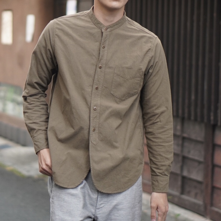 FOB FACTORY】DYED BAND COLLAR SHIRT（2COLORS）