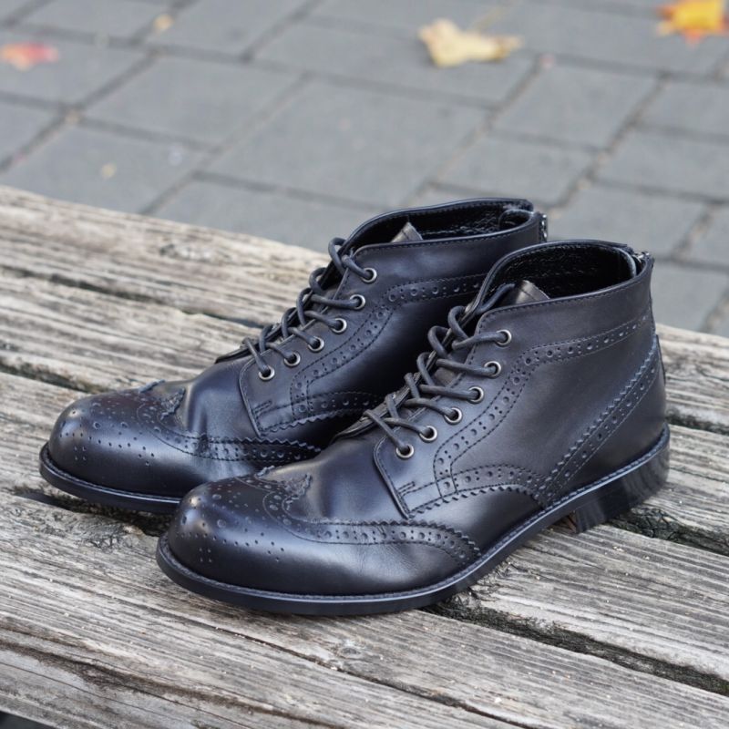 PADRONE/パドローネ】WING TIP BOOTS with BACK ZIP/ウイングチップ