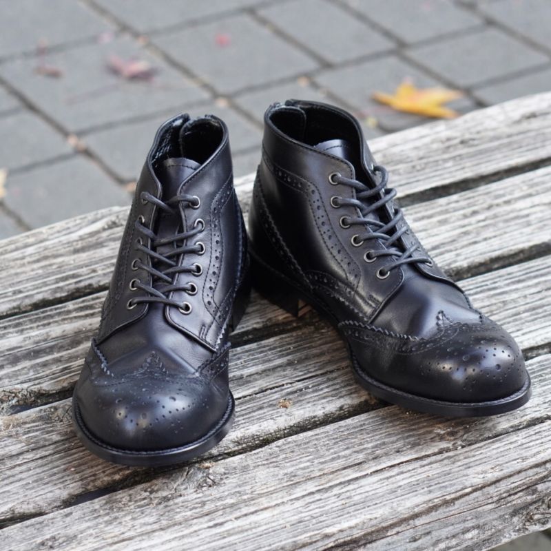 PADRONE/パドローネ】WING TIP BOOTS with BACK ZIP/ウイングチップ 