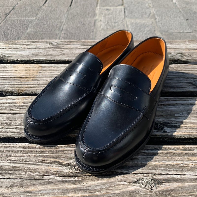 【美品】  Jalan Sriwijaya / ジャランスリワヤ | 98998 Garuda / BLACK (VIBRAM SOLE) / レザー コインローファー | 8 | ブラック | メンズ