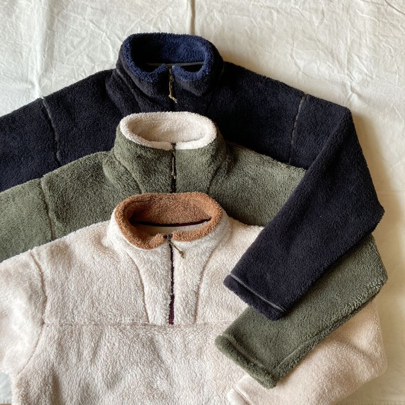 COOCHUCAMP/クーチューキャンプ】Happy Fleece Half Zip Sweater(3color)