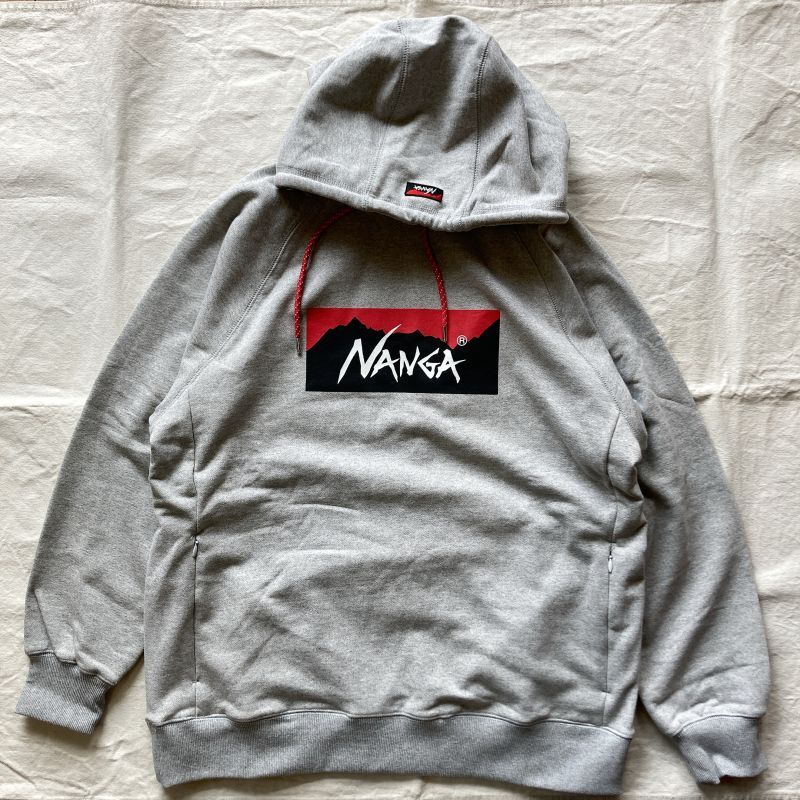 NANGA】ECO HYBRID BOX LOGO SWEAT HOODIE / エコハイブリッドボックス