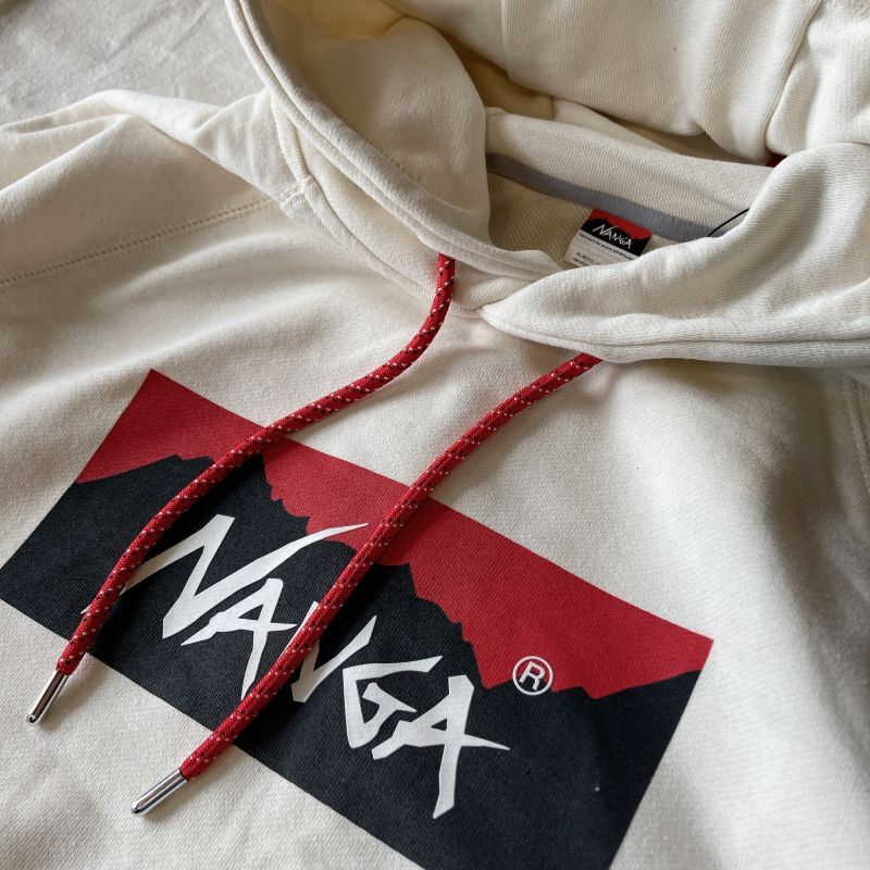 NANGA】ECO HYBRID BOX LOGO SWEAT HOODIE / エコハイブリッドボックスロゴスウェットフーディー(2color)