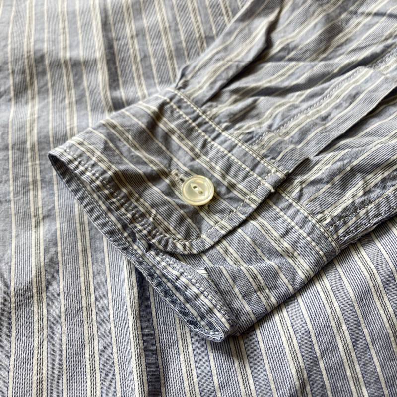 FOB FACTORY】STRIPE BANDCOLLAR SHIRT (2colors)