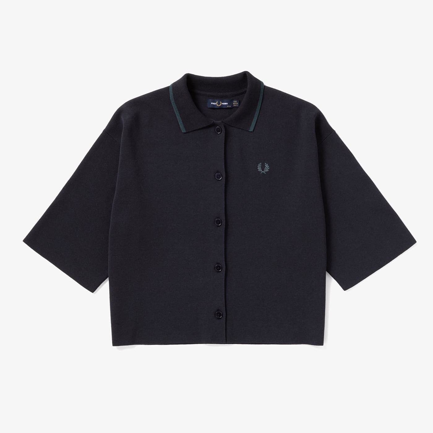 FRED PERRY/フレッドペリー】Short Sleeved Knitted Shirt（01: NAVY）