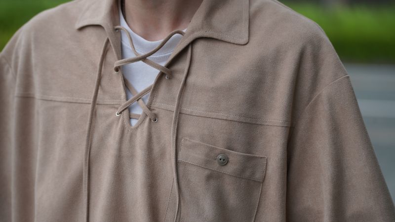 TOWN CRAFT/タウンクラフト】RACE-UP SHIRTS（beige）