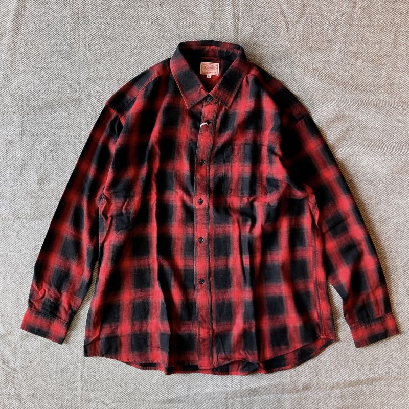 BIGMIKE/ビッグマイク】LIGHT FLANNEL CHECK SHIRTS（RED）