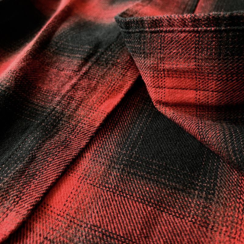 BIGMIKE/ビッグマイク】LIGHT FLANNEL CHECK SHIRTS（RED）