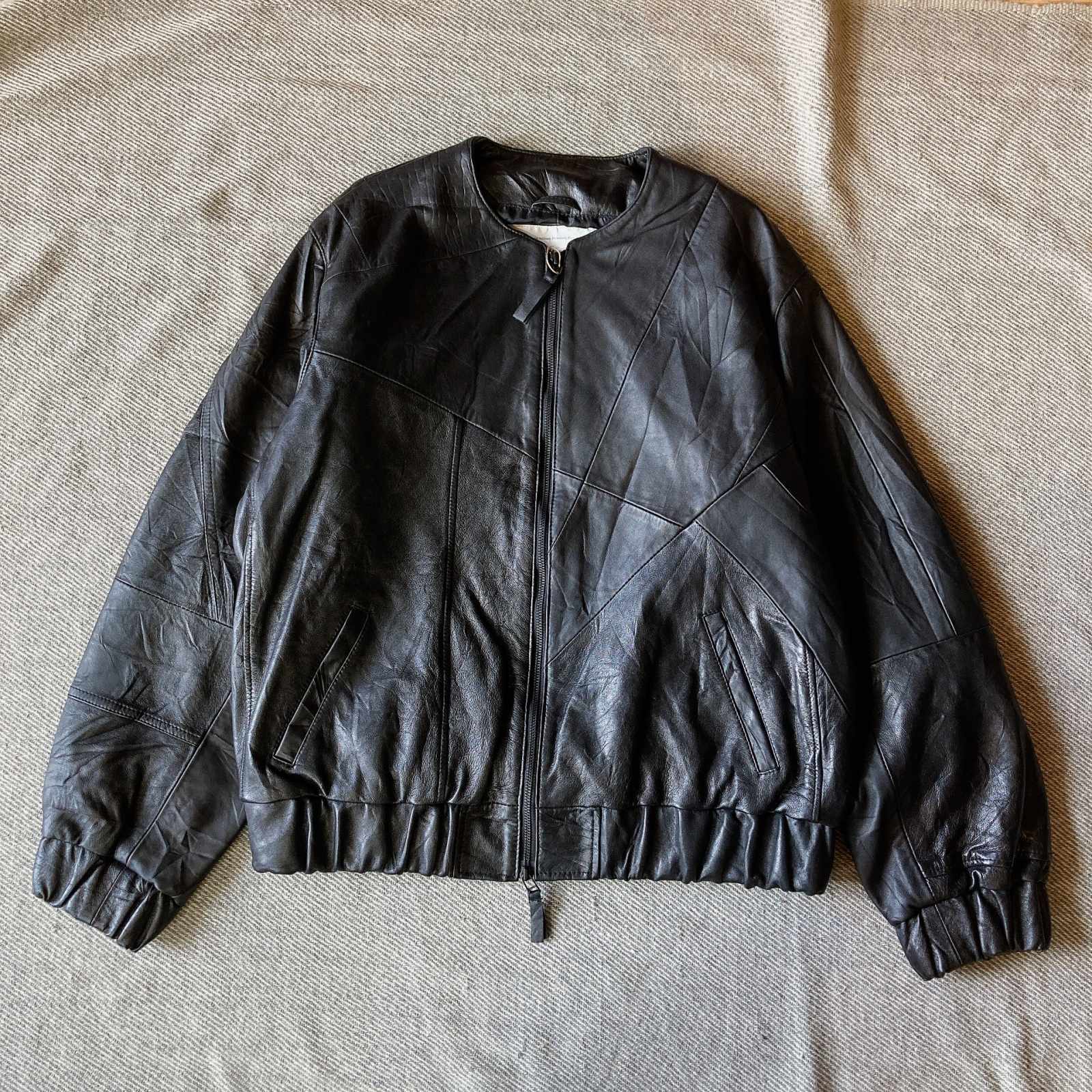 【Re:VECTOR】USED Leather crew Jacket